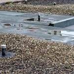 Broken flat roof with macro with broken rubber